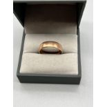 9ct yellow gold thick Wedding band. [Ring size P] [3.79Grams]