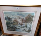 Limited edition James McIntosh Patrick print titled 'Winter at the lubnaig' signed in pencil set