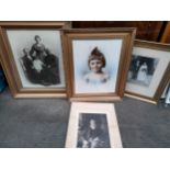 Selection of victorian family pictures set in framing