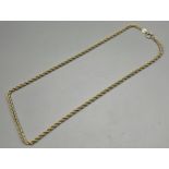 9ct gold rope necklace. [4.96grams]