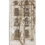 George Gilbert R.S.W Contemporary Pen and wash framed picture depicting a building titled ''Place de