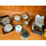 A collection of various pocket watches to include timex, alpine Switzerland watch and military pock