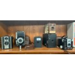 A Collection of Vintage cameras to include Kodak brownie cameras & Coronet twelve-20 & Coronet