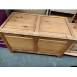 A Large pine blanket box