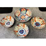 Four Japanese Imari pattern bowls
