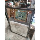 A Heavy metal framed contemporary mirror