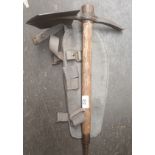 World War two 1944 British Brades RAF Entrenching tool and bayonet attachment, belt frog and