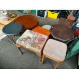 A Selection of occasional table together with piano stool etc