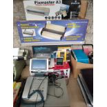 A selection of electricals includes amstrad telephone, photo laminator etc