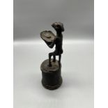 Antique Bronze Monkey figure bell. [13.5cm high]