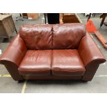 A Good Quality brown Leather 2 seater seatte