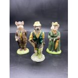 3 Beswick figurines to include Gentleman pig, the lady pig together with Fisherman otter with