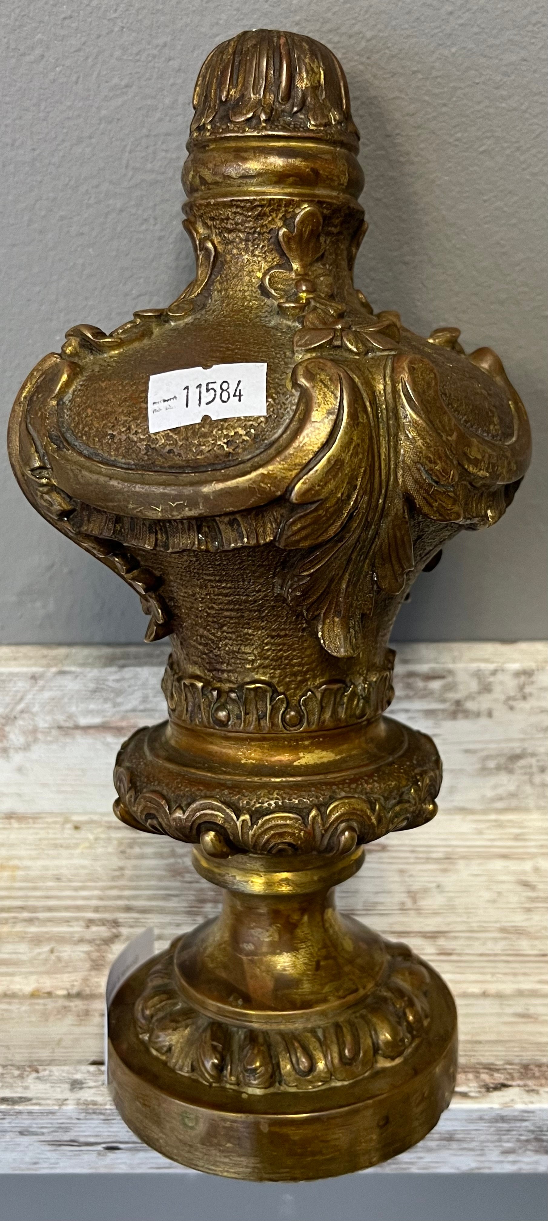 19th century bronze/ brass ornate finial topper. [22.5cm high]