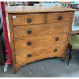 Antique oak 2 over 3 chest of drawers