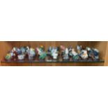 A Large shelf of collectable bird figures to include The Country bird collection, border fine arts