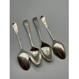 A Lot of four Georgian Silver tea spoons.
