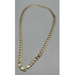 A 9ct yellow gold heavy curb necklace. [21.72grams]