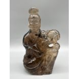 Antique Chinese hand carved quartz stone figure. [14.5cm high]