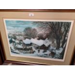 Macintosh Patrick large print depicting winters morning hunting scene signed in pencil set in