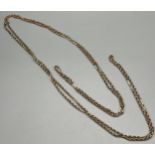 Antique 9ct yellow gold guard chain possibly Victorian. [23.15grams] [82cm drop]