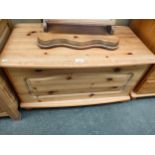 A Heavy pine blanket box