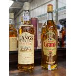 A bottle of Williams Grants finest scotch whisky 70cl full and sealed together with A Bottle of