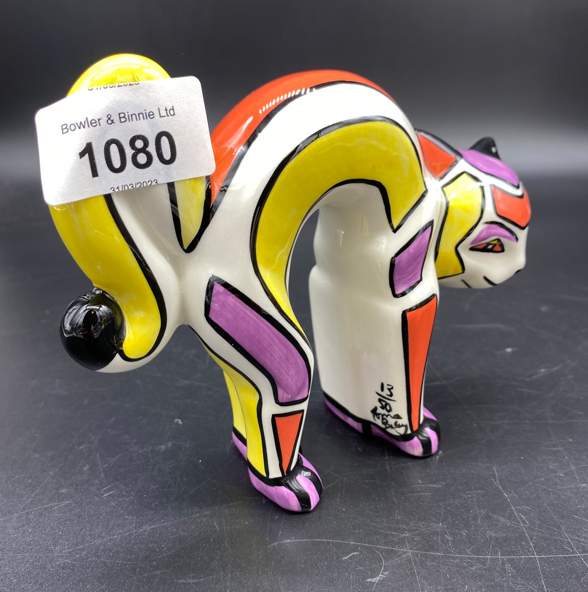 Three Lorna Bailey limited edition cat figurines, signed. 13/50 [12cm high] - Image 3 of 4