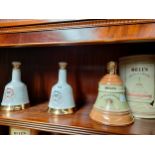 2 commemorative Royal decanters full & sealed along bells whisky decanter full and sealed with box