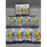10 Sealed packs of Pokemon trading cards