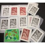 A lot of Artist proof block prints by Samuel R.Sparks. Titled ''The Minstour'' '93. [38x28cm]