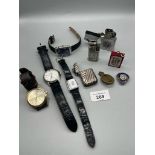A selection of collectables to include Sekonda Automatic watch, Seiko 100m watch, Silver vesta case,
