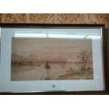 Loch Scene water colour in fitted framing signed