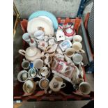 A Large crate of royalty ware etc