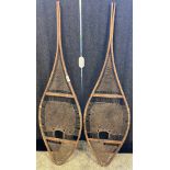 A Pair of antique Eskimo snowshoes [117cm in length]
