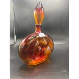 1960s Blenko glass decanter with stopper designed by Wayne Husted