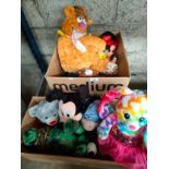 2 boxes of collectable teddy's includes Mickey mouse etc