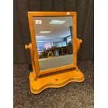 Pine adjustable table top mirror on plinth base [53cm]