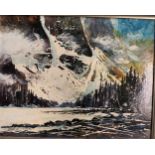 Up Close, Moraine Lake - Signed mixed media painting [42x49cm]