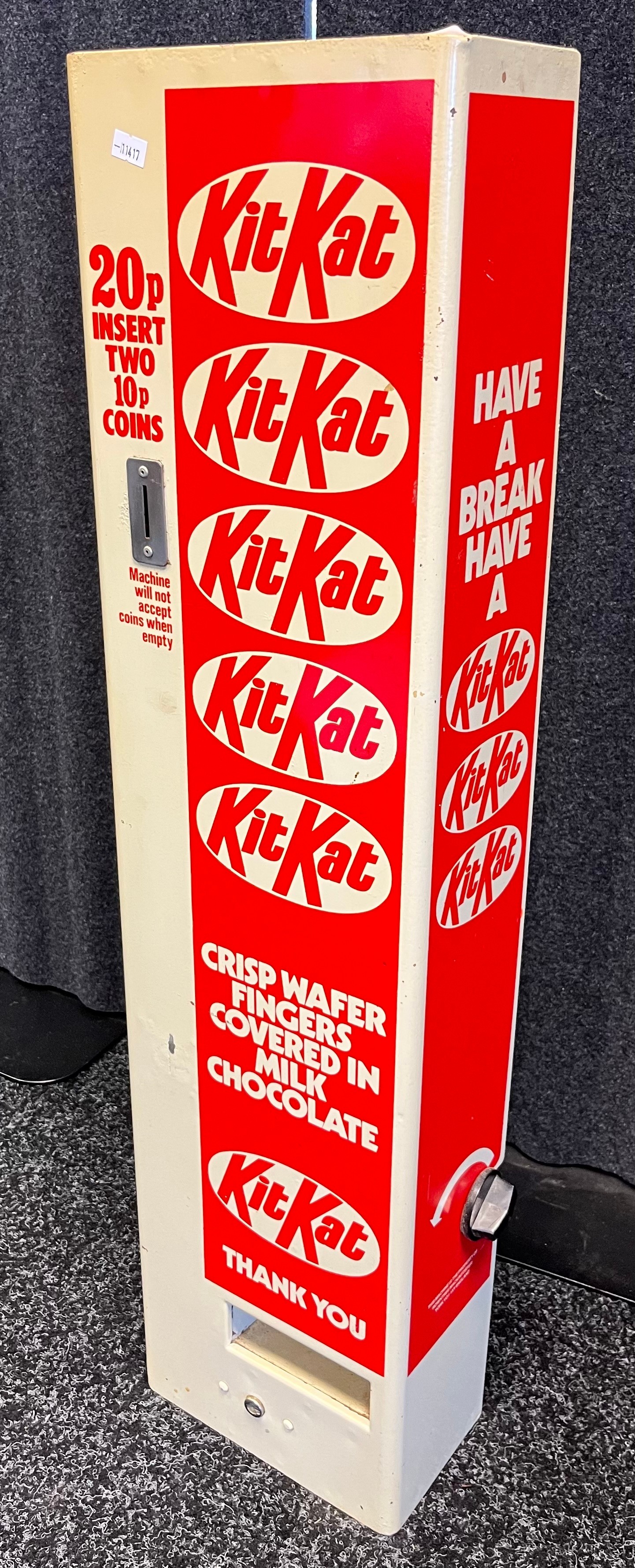 Vintage wall hanging Kit Kat Chocolate Biscuit vendor machine. [90cm high] - Image 2 of 3