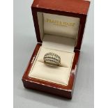 9ct yellow gold and diamond stone ring. 1ct of diamonds. [Ring size O] [3.78Grams]