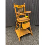 Antique child's high chair changeable to lower chair and table [Dunkleys Ltd]