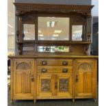 19th century oak and mirror back dresser. Produced by John Taylor & Son of Edinburgh. Ornate