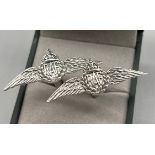 A Pair of Sterling silver RAF Winged cufflinks