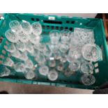 A Box of crystal glasses etc