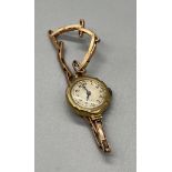 Antique/ vintage 9ct yellow gold ladies watch- swiss made workings. [6.84grams without workings]