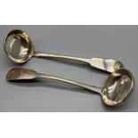 A Pair of Antique Scottish Provincial silver ladles, produced by Daniel McLean of Perth. [