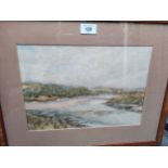 Watercolour 'River Dee Aberdeenshire' bu Samuel Pope Jr