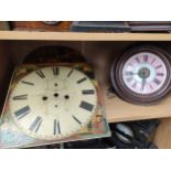 18th/ 19th century painted grandfather clock face- William Marshall of Wishaw. Together with a