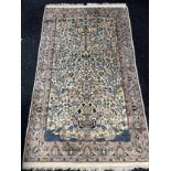 Oriental part silk & fine wool tree of life style rug. [205x122cm]