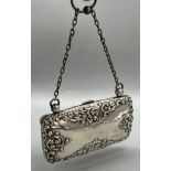 Birmingham silver highly decorated ladies purse produced by Henry Matthews [94.93grams] [5x9.5cm]